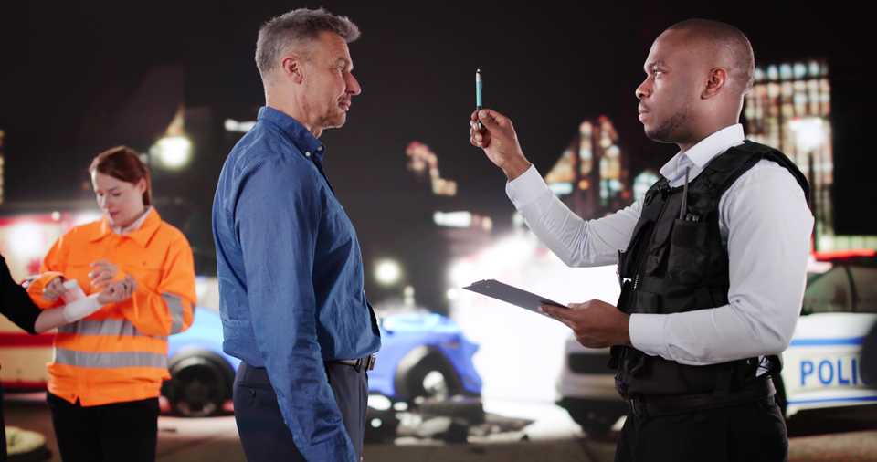 dui road check by police after a vehicular accident