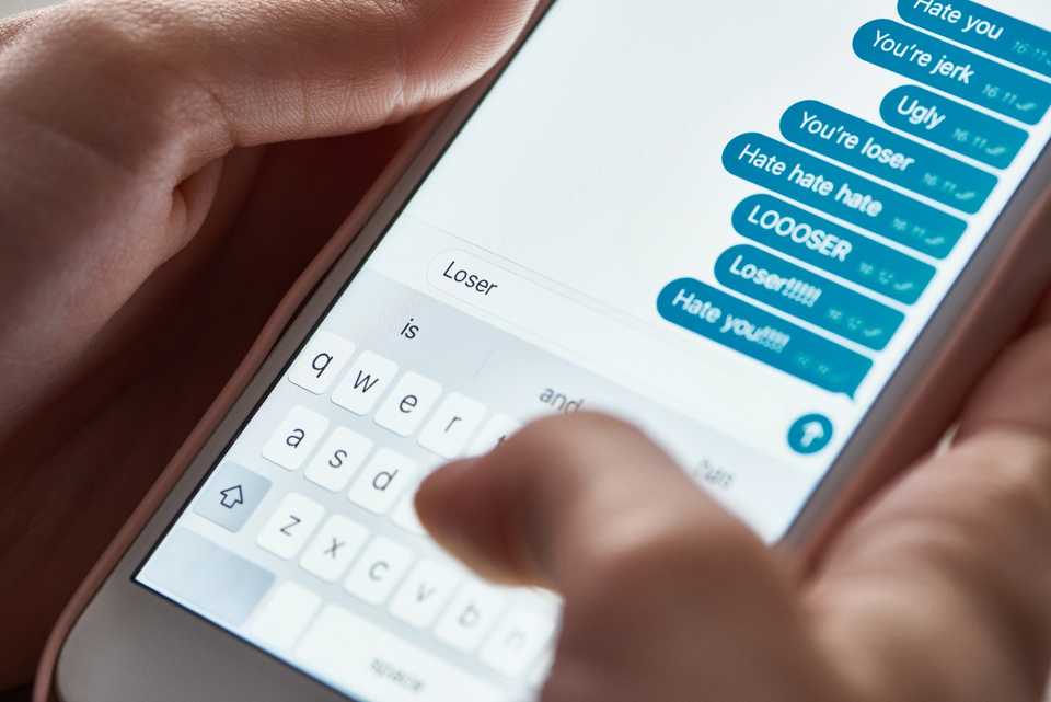 offensive messages sent to a target with a smartphone