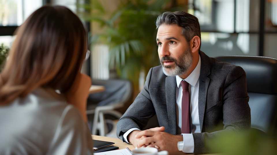 lawyer listening attentively to a client