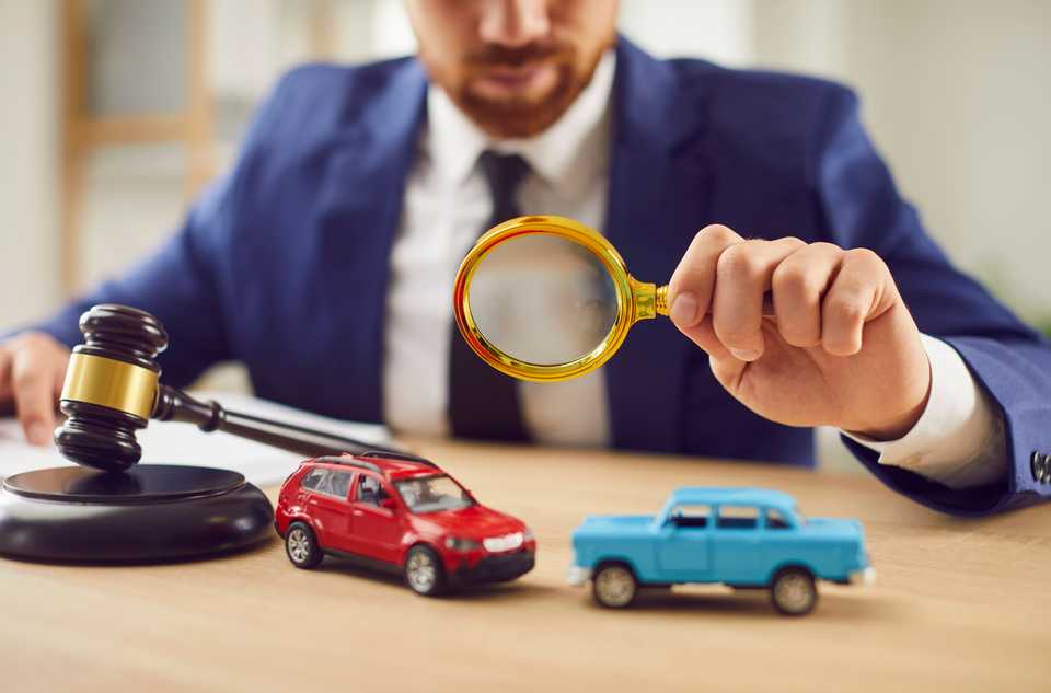 a lawyer studying details of the accident for legal advice