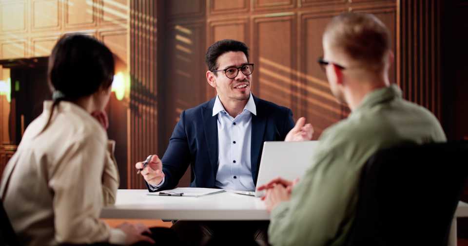 a mediator in session with a couple